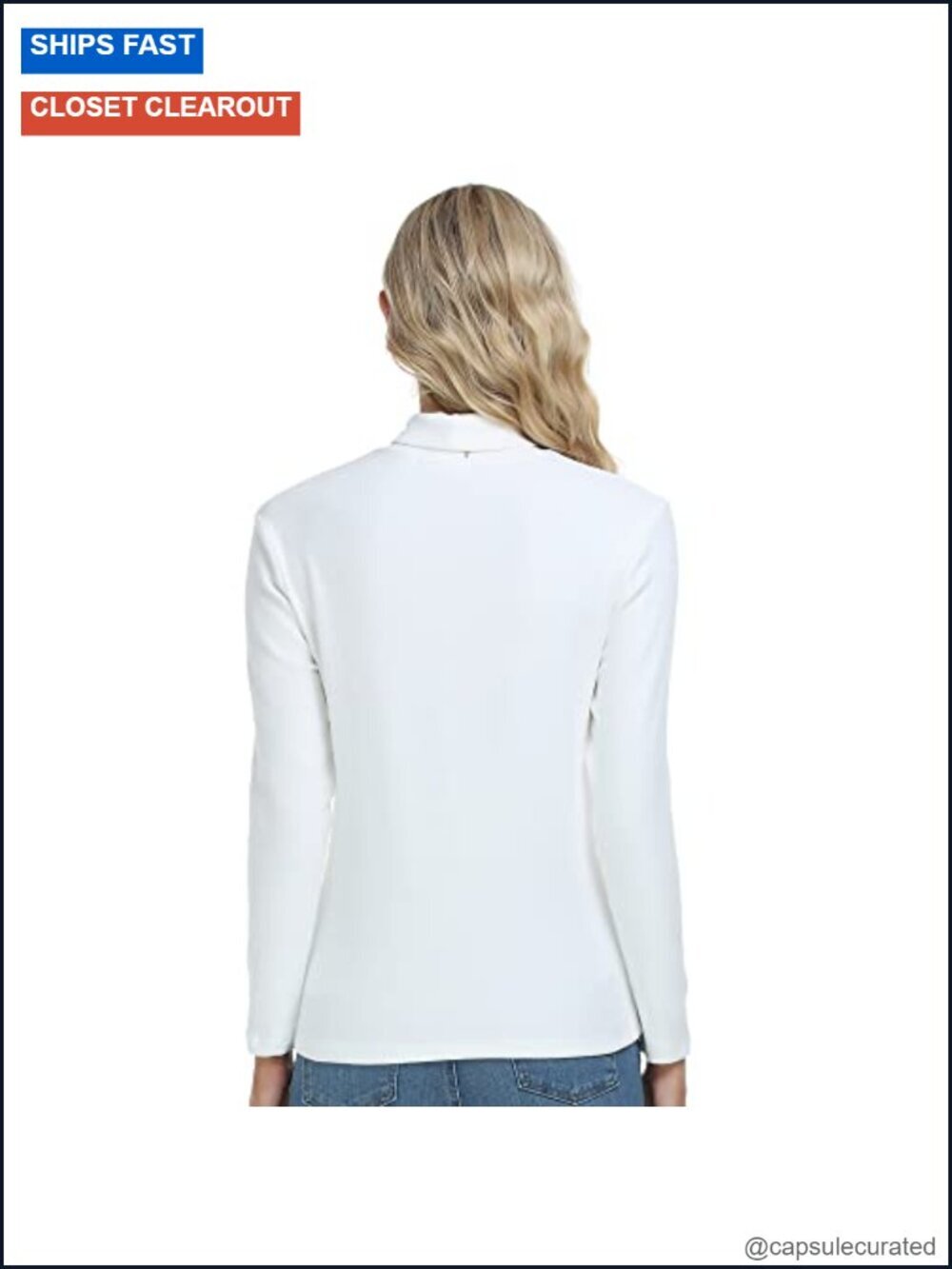 Women's Cotton Long Sleeve Turtleneck Thermal Tee - Picture 4 of 6